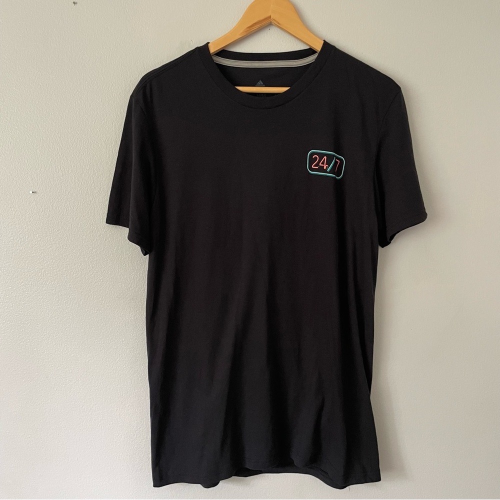 Mens Adidas Black The Go To Performance Short Sleeve Tee - Picture 2 of 4